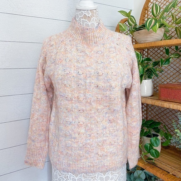 NWT Anthropologie / Heartloom Freya Sweater Pastel Multicolor Chunky Top Medium - Picture 8 of 10